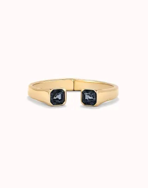 Bracelet noir en cristal taillé plaqué or 18 carats PUL2485NGRORO Unode50 Bijoux et accessoires