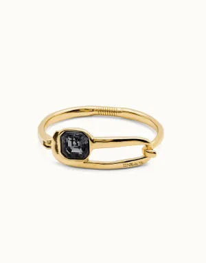 Bracelet Bangle Noir Ser Expresiva Plaqué Or 18k PUL2512NGRORO0 Unode50 Bijoux et Accessoires