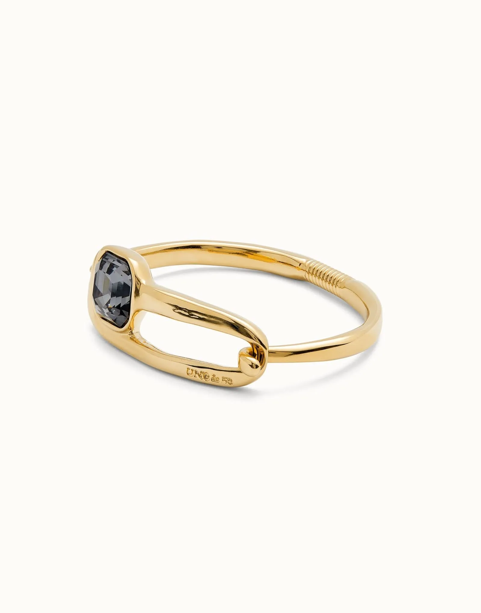 Bracelet Bangle Noir Ser Expresiva Plaqué Or 18k PUL2512NGRORO0 Unode50 Bijoux et Accessoires