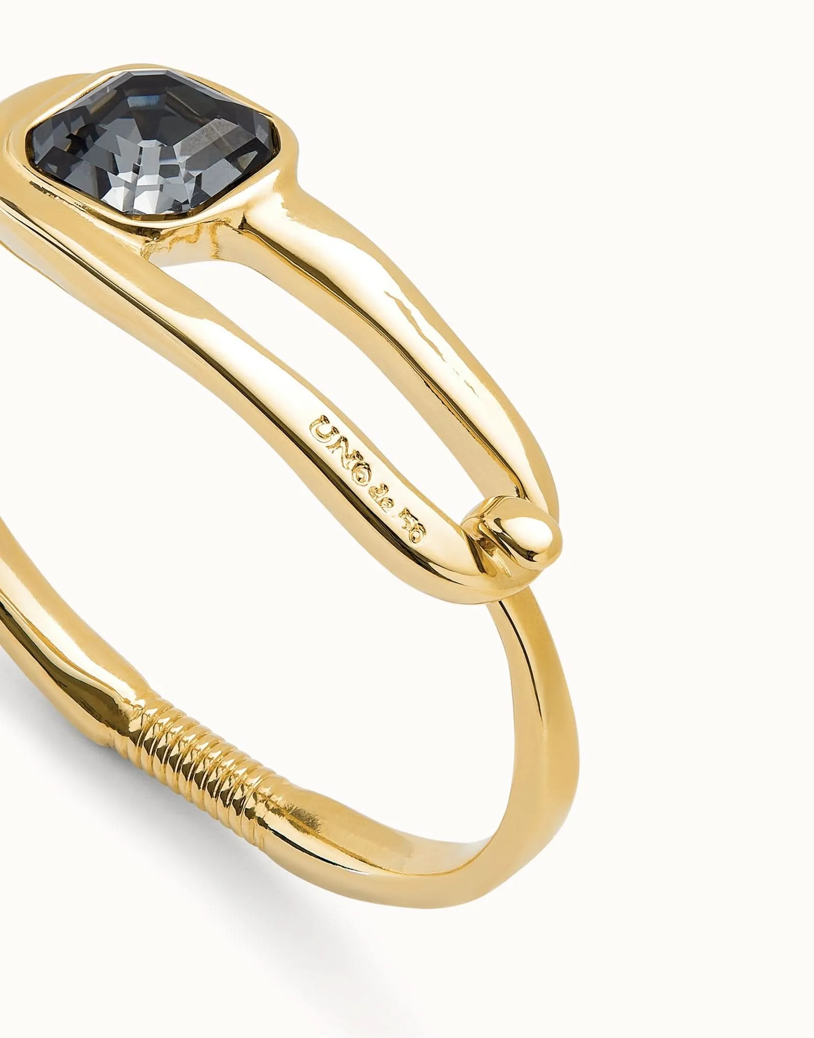 Bracelet Bangle Noir Ser Expresiva Plaqué Or 18k PUL2512NGRORO0 Unode50 Bijoux et Accessoires