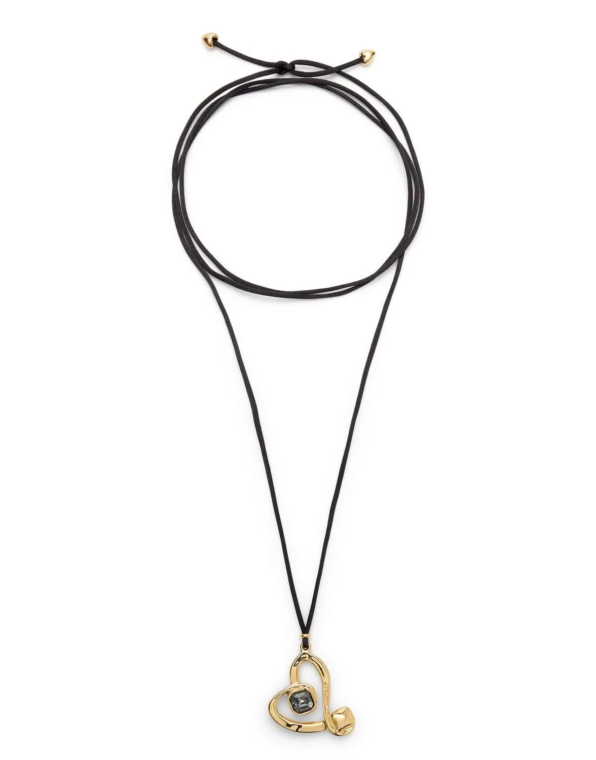 Collier Noir Ser Expresiva Plaqué Or 18k COL2012NGRORO0U Bijoux et Accessoires Unode50