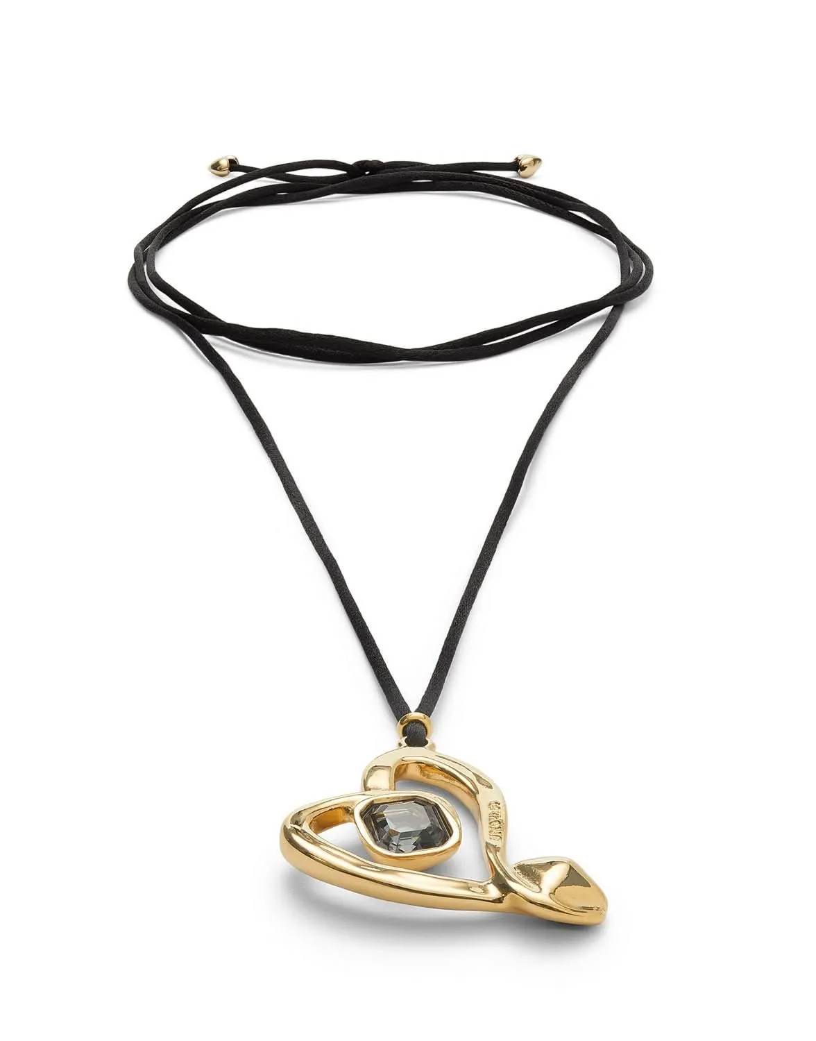 Collier Noir Ser Expresiva Plaqué Or 18k COL2012NGRORO0U Bijoux et Accessoires Unode50