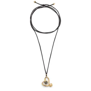 Collier Noir Ser Expresiva Plaqué Or 18k COL2012NGRORO0U Bijoux et Accessoires Unode50