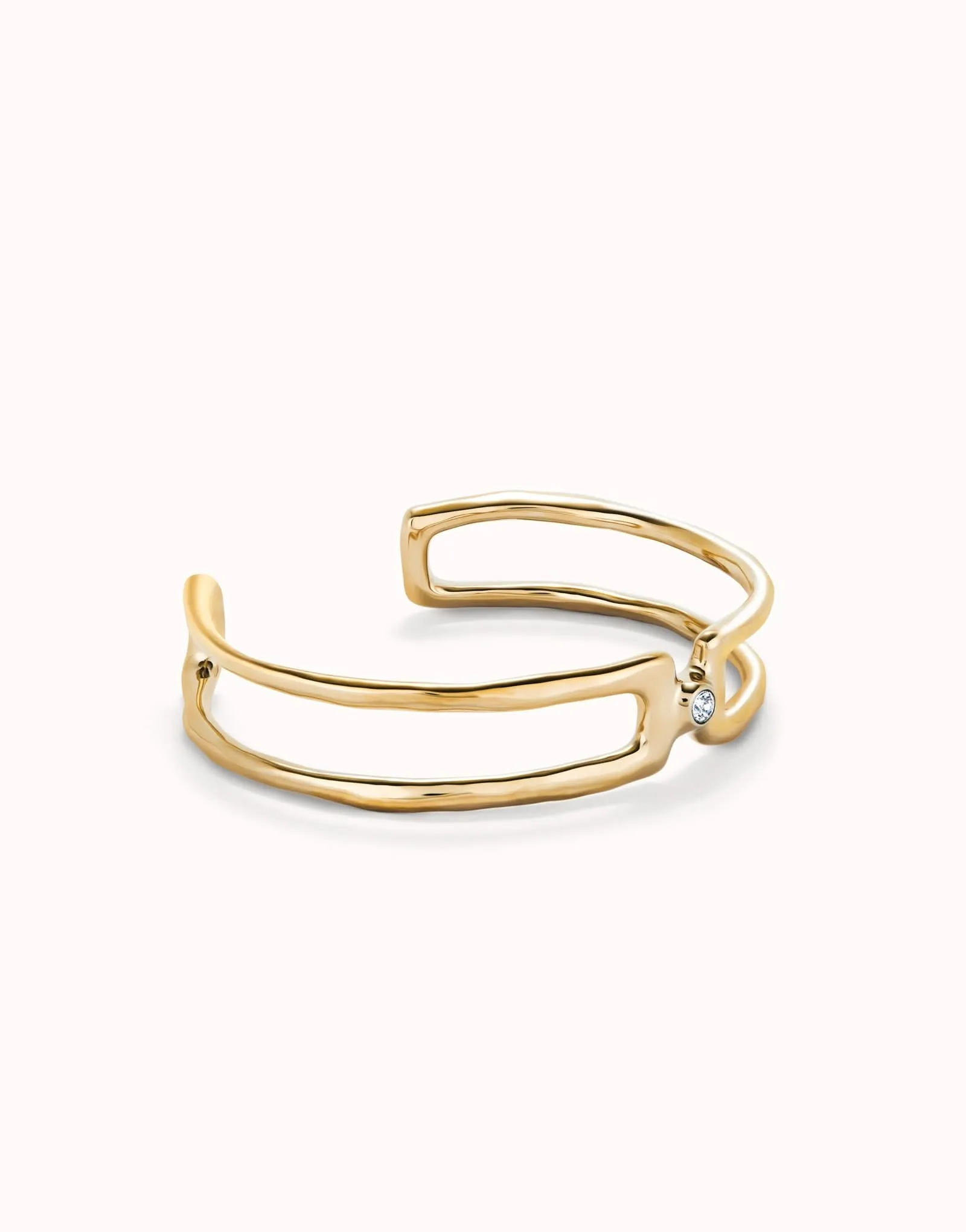 Bracelet Bangle Blanc Sérénité Indomptable Plaqué Or 18k PUL2446BLNORO0 Unode50 Bijoux Et Accessoires