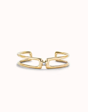 Bracelet Bangle Blanc Sérénité Indomptable Plaqué Or 18k PUL2446BLNORO0 Unode50 Bijoux Et Accessoires