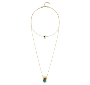 Chaîne Magnétique Verte en Or Plaqué 18k COL1957VRDORO0U Unode50 Bijoux et Accessoires