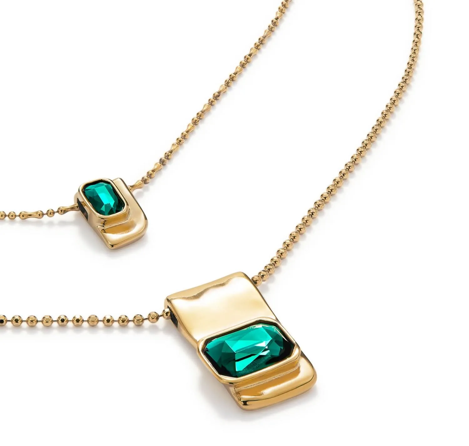 Chaîne Magnétique Verte en Or Plaqué 18k COL1957VRDORO0U Unode50 Bijoux et Accessoires