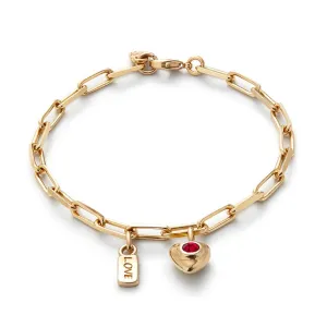 Bracelet Ser Unico Rouge en Or Plaqué 18k PUL2567ROJORO0 Unode50 Bijoux et Accessoires