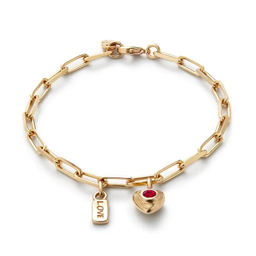 Bracelet Ser Unico Rouge en Or Plaqué 18k PUL2567ROJORO0 Unode50 Bijoux et Accessoires