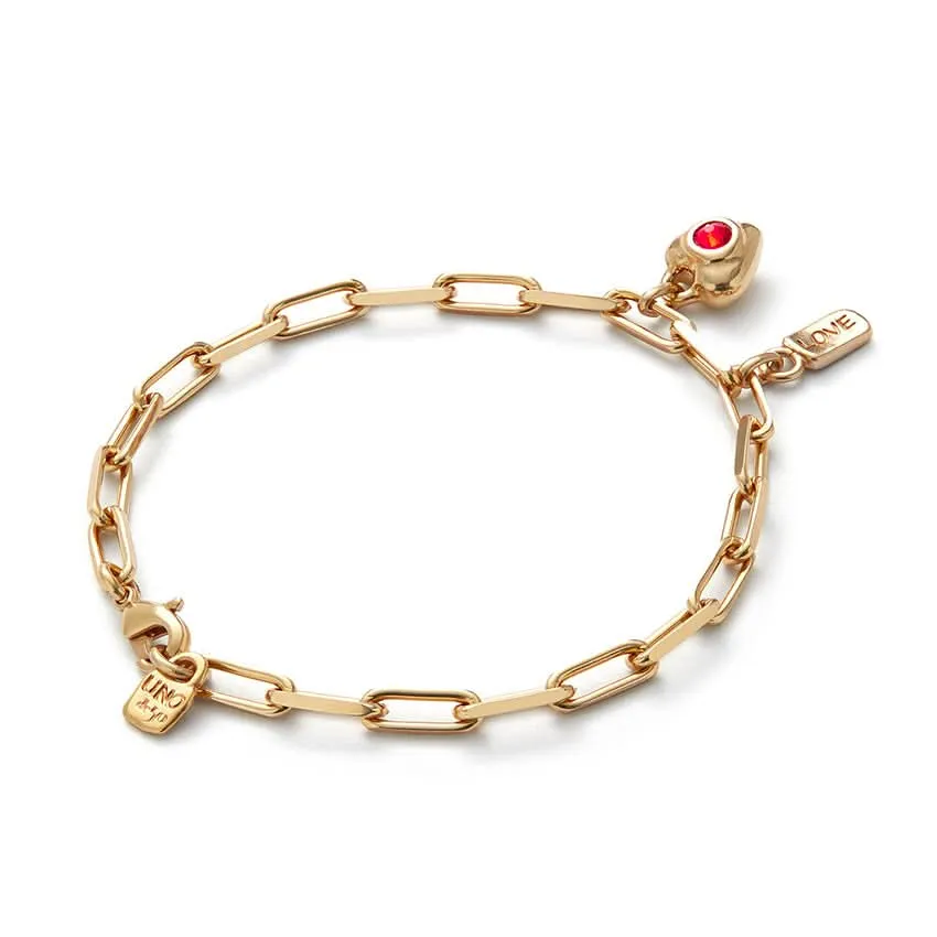 Bracelet Ser Unico Rouge en Or Plaqué 18k PUL2567ROJORO0 Unode50 Bijoux et Accessoires