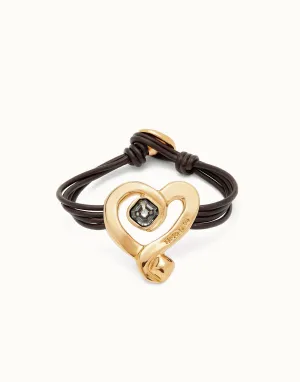Bracelet Ser Expresiva en Or 18k plaqué Argent Sterling Noir PUL2542NGRORO0 Unode50 Bijoux et Accessoires
