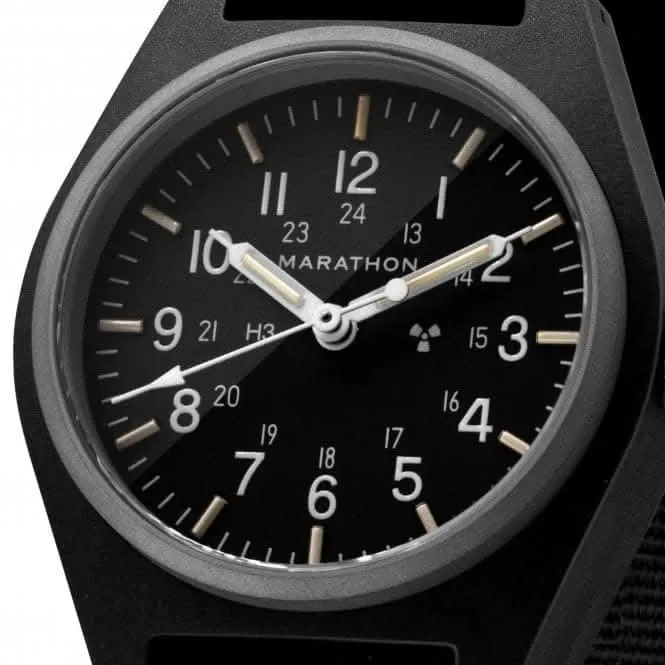 Montre mécanique polyvalente (GPM) en nylon DEFSTAN noire de 34mm