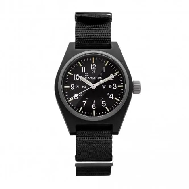 Montre mécanique polyvalente (GPM) en nylon DEFSTAN noire de 34mm