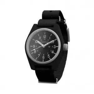 Montre mécanique polyvalente (GPM) en nylon DEFSTAN noire de 34mm