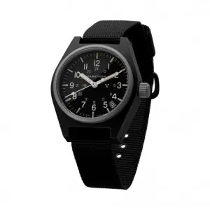 Montre à quartz polyvalente (GPQ) 34mm en nylon balistique noir avec date
