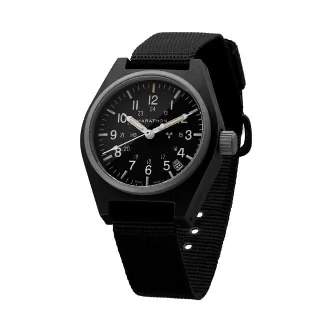 Montre à quartz polyvalente (GPQ) 34mm en nylon balistique noir avec date