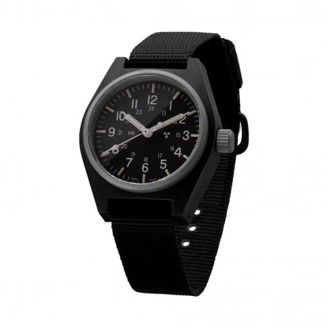 Montre en nylon balistique noir 34mm à quartz polyvalent (GPQ)