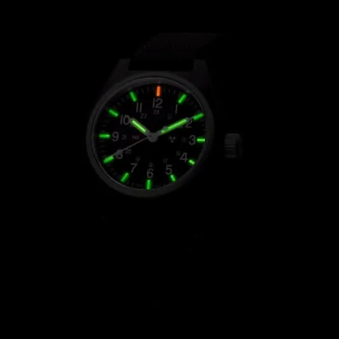 Montre en nylon GPQ (Quartz à usage général) noire de 34mm conforme à la norme DEFSTAN