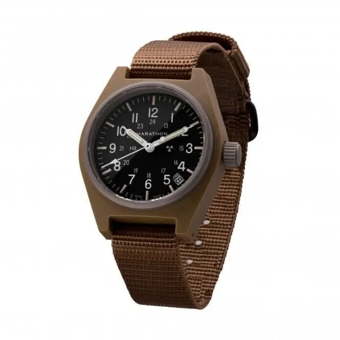 Montre à quartz à date générale (GPQ) de 34 mm en nylon balistique couleur sable désert