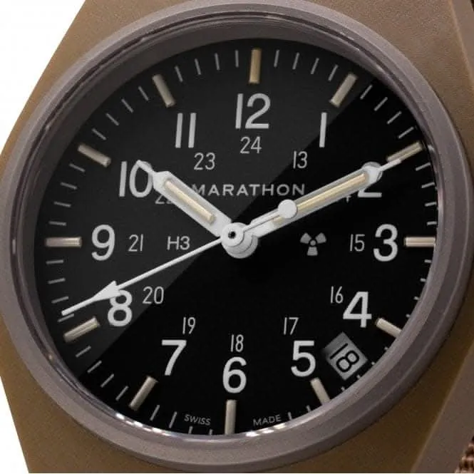 Montre à quartz à date générale (GPQ) de 34 mm en nylon balistique couleur sable désert