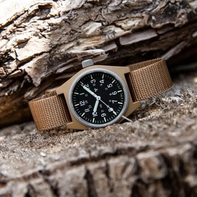 Montre en nylon balistique GPQ (General Purpose Quartz) 34mm couleur sable désert