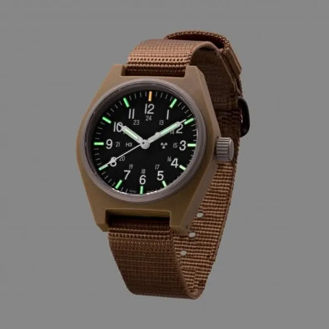 Montre en nylon balistique GPQ (General Purpose Quartz) 34mm couleur sable désert