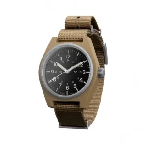 Montre en nylon GPQ (General Purpose Quartz) 34mm couleur Desert Tan conforme à la norme DEFSTAN