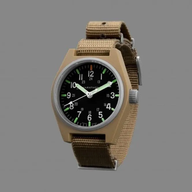 Montre en nylon DEFSTAN à quartz GPQ MaraGlo 34mm couleur sable désert
