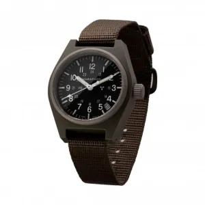 Montre à quartz à usage général (GPQ) 34mm en nylon balistique vert sauge avec date