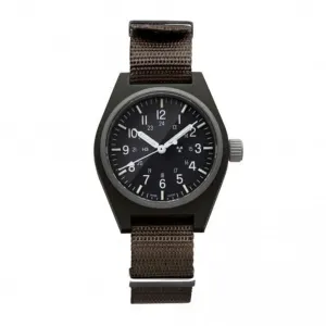 Montre DEFSTAN en nylon GPQ (General Purpose Quartz) vert sauge de 34mm