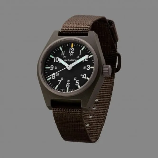 Montre en nylon balistique MaraGlo (GPQ) à quartz polyvalente 34mm vert sauge