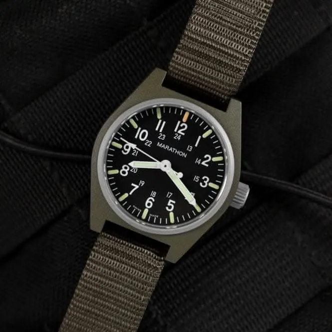 Montre General Purpose Quartz MaraGlo (GPQ) Nylon DEFSTAN 34mm vert sauge