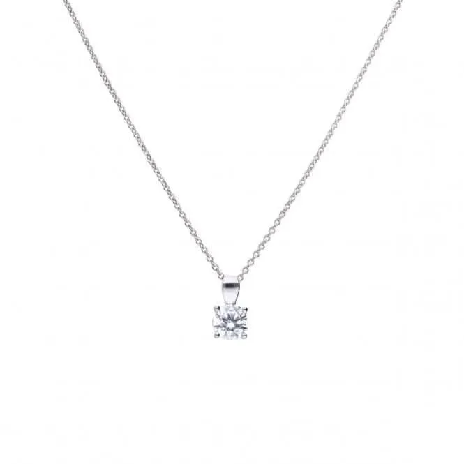 Pendentif solitaire en zirconium cubique à 4 griffes 0,90 ct P4919 Diamonfire Jewellery