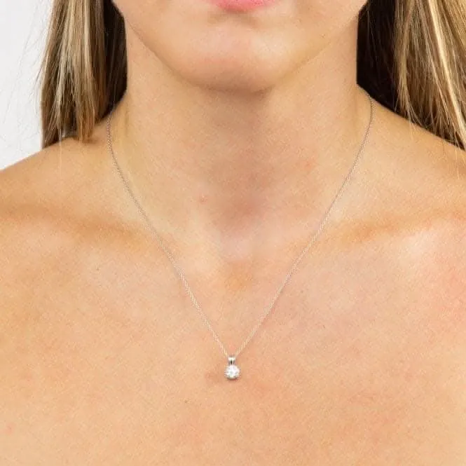 Pendentif solitaire en zirconium cubique à 4 griffes 0,90 ct P4919 Diamonfire Jewellery