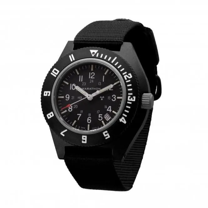 Montre pilote noire Navigator Date en nylon balistique de 41mm