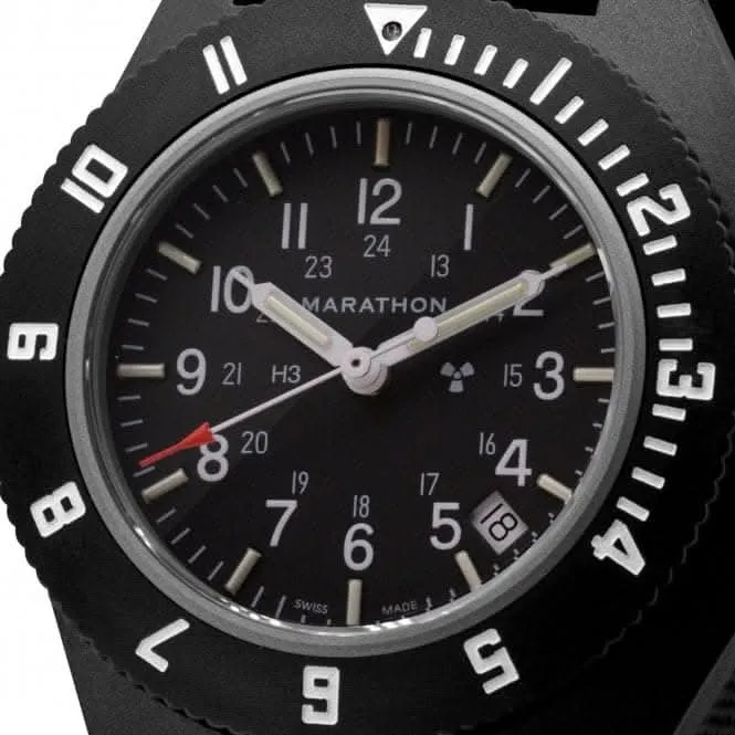 Montre pilote noire Navigator Date en nylon balistique de 41mm