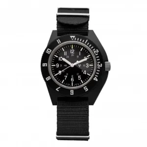 Montre militaire DEFSTAN en nylon noir de 41mm pour pilote