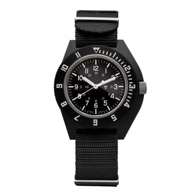 Montre militaire DEFSTAN en nylon noir de 41mm pour pilote