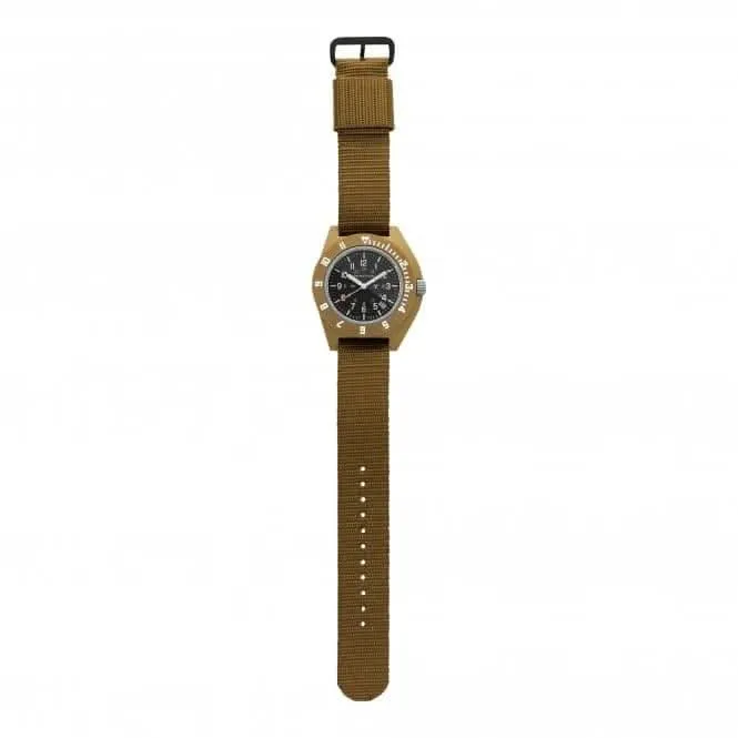 Montre Pilote Navigateur Date en Nylon Balistique 41mm Sable Désert