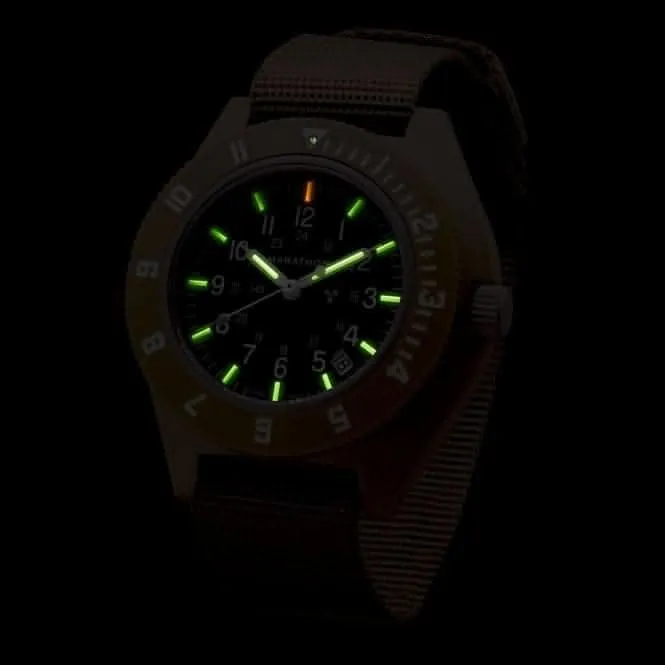 Montre Pilote Navigateur Date en Nylon Balistique 41mm Sable Désert