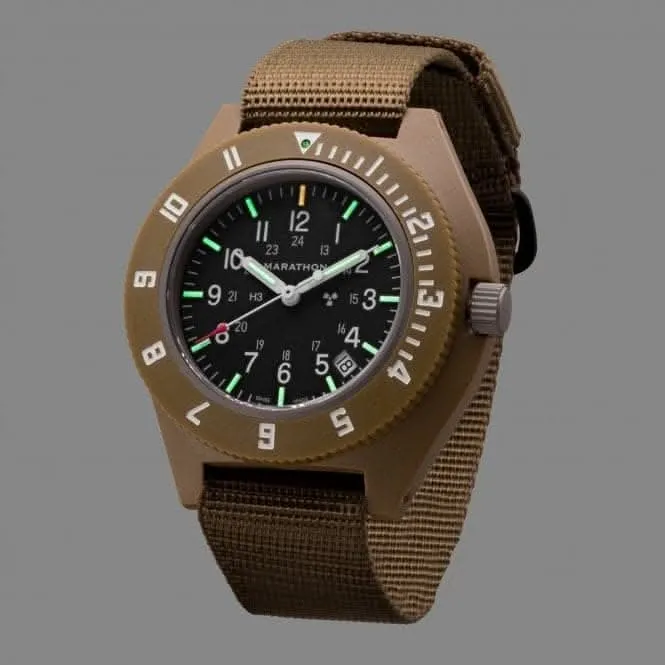 Montre Pilote Navigateur Date en Nylon Balistique 41mm Sable Désert