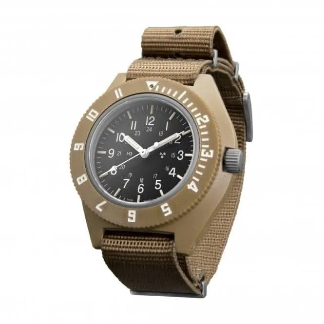 Montre pilote Navigator en nylon DEFSTAN 41mm beige désert