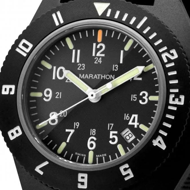 Navigateur Noir MaraGlo™ de 41 mm avec Date (NAV-DM) Montre en Nylon Ballistique