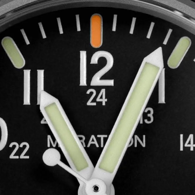 Navigateur Noir MaraGlo™ de 41 mm avec Date (NAV-DM) Montre en Nylon Ballistique