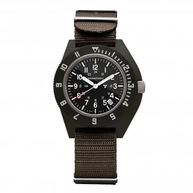 Montre Navigator Date en nylon DEFSTAN vert sauge de 41mm