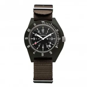 Montre Navigator Date en nylon DEFSTAN vert sauge de 41mm