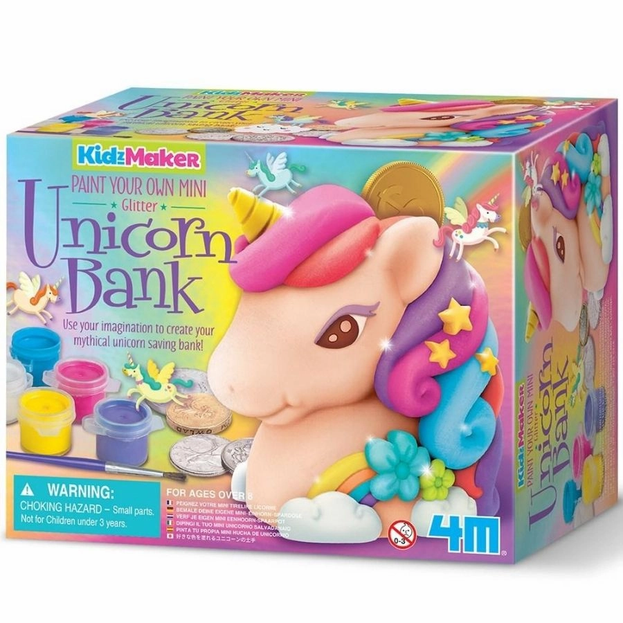 4M - KidzMaker: Glitter Unicorn Bank