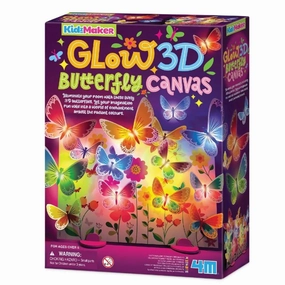 4M - KidzMaker: Glow 3D Butterfly Canvas