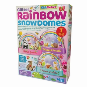 4M - KidzMaker: Mini Glitter Rainbow Water Snow Domes