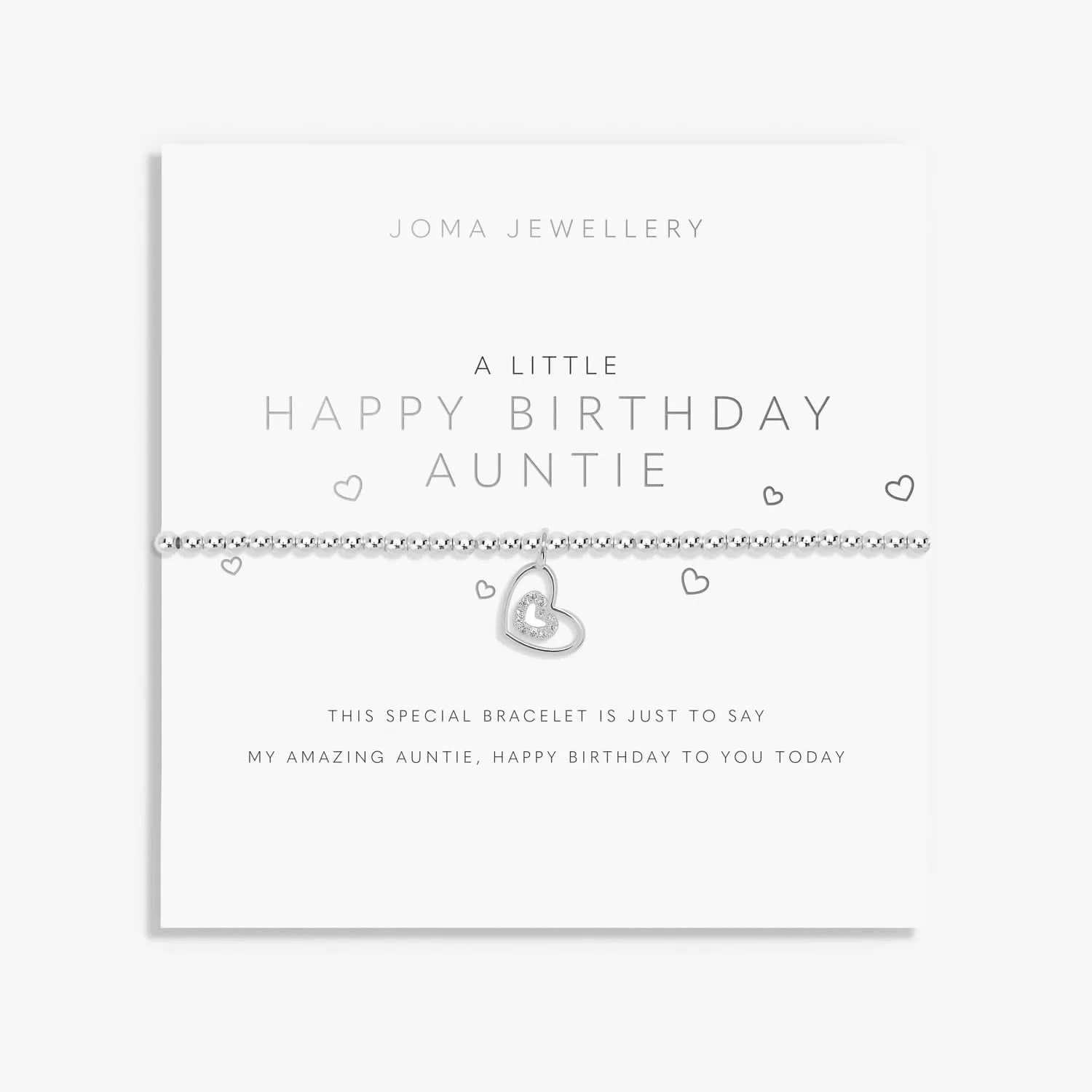 Un petit bracelet en argent plaqué joyeux anniversaire tante 7408 Joma Jewellery